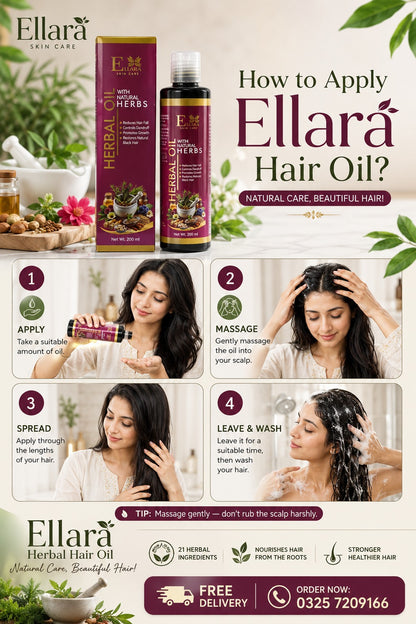 Ellara Herbal Hair Oil with Natural Herbs – 200ml