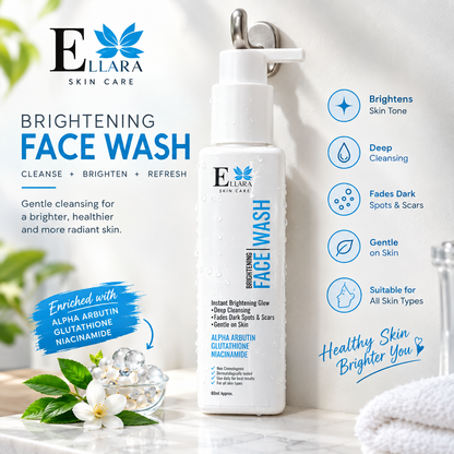 Ellara Brightening Face Wash with Alpha Arbutin, Glutathione & Niacinamide – 60ml