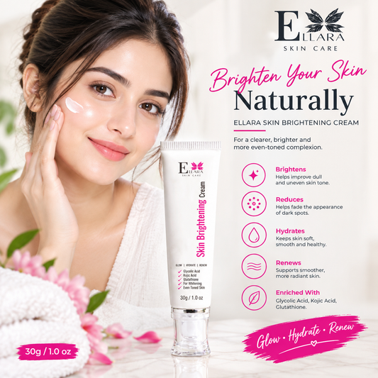 Ellara Skin Brightening Cream with Glycolic Acid, Kojic Acid & Glutathione – 30g